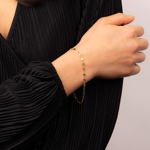 Gecko Jewellery 9ct Yellow Gold Disc Chain Bracelet – Italian Inspired