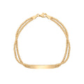 Gecko Jewellery 9ct Yellow Gold ID Bar Double Bead Chain Bracelet