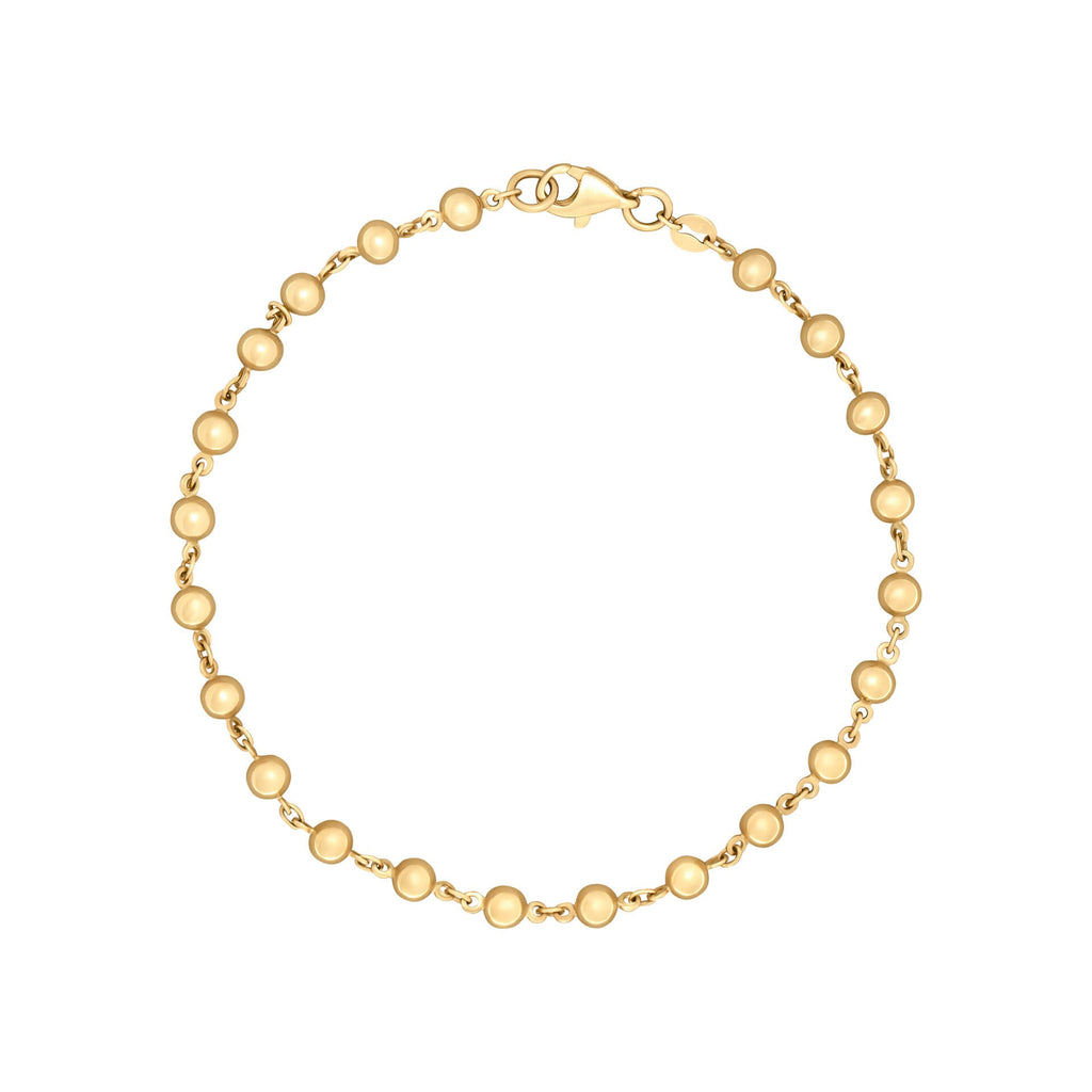 Gecko Jewellery 9ct Yellow Gold Ball Chain Bracelet – Polished Finish