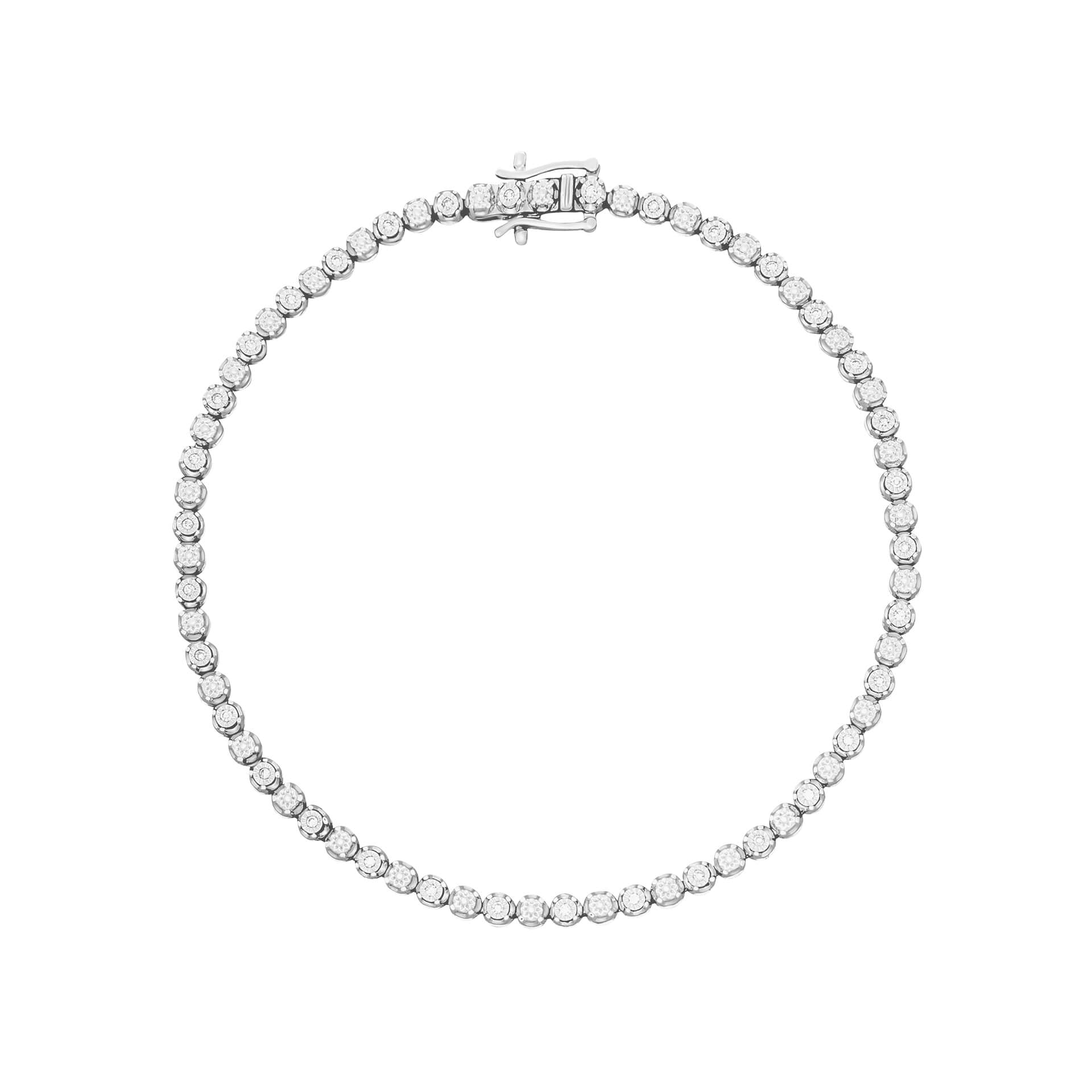 Gecko Jewellery Mini Diamond Tennis Bracelet in 9ct White Gold