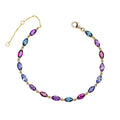 Gecko Jewellery 9ct Yellow Gold Navette Semi-Precious Tennis Bracelet