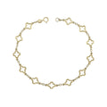 Gecko Jewellery Quatrefoil Station Bracelet in 9ct Yellow Gold