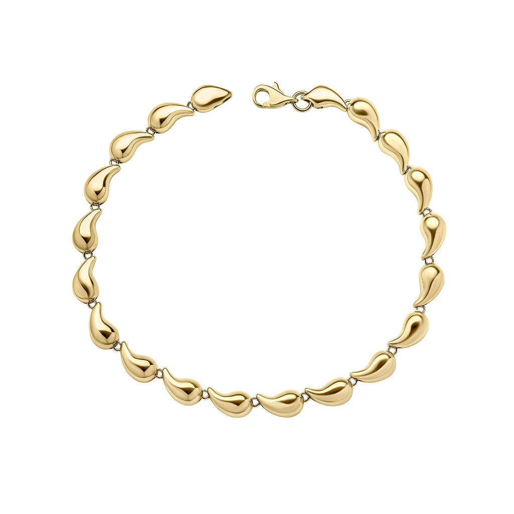 Gecko Jewellery Organic Droplet Tennis Bracelet | 9ct Yellow Gold