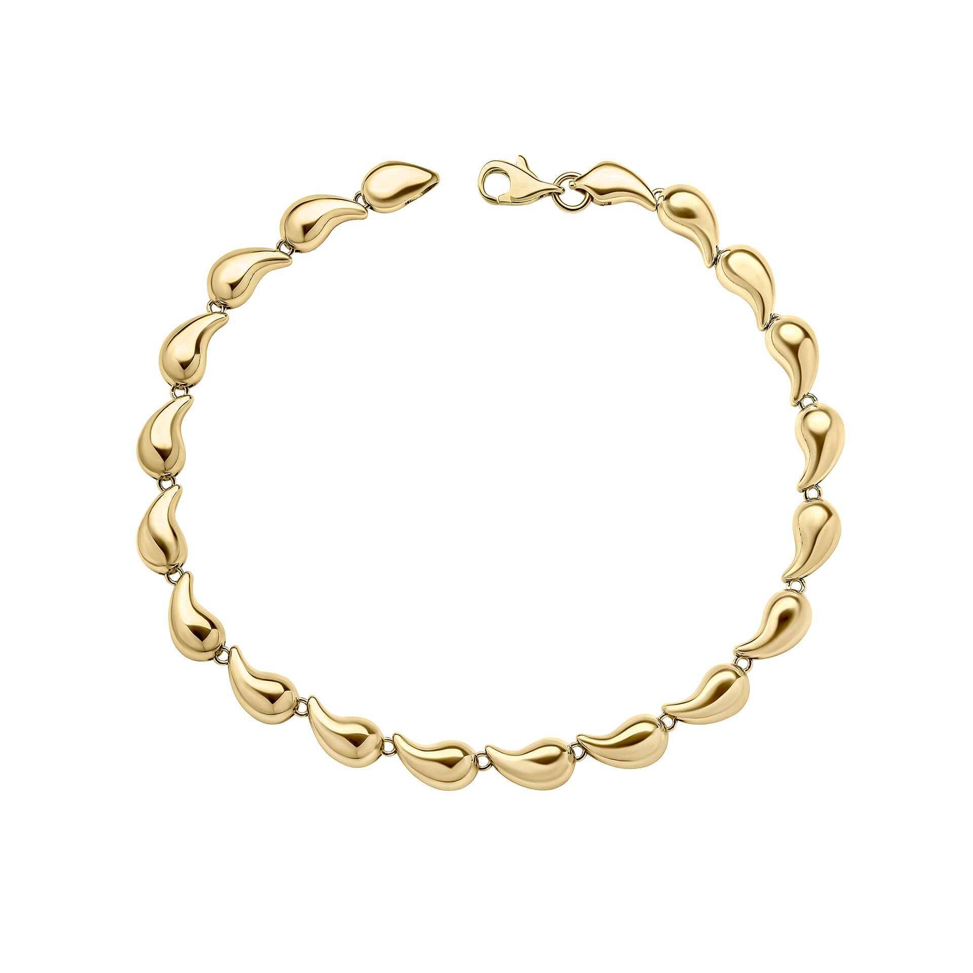 Gecko Jewellery Organic Droplet Tennis Bracelet | 9ct Yellow Gold