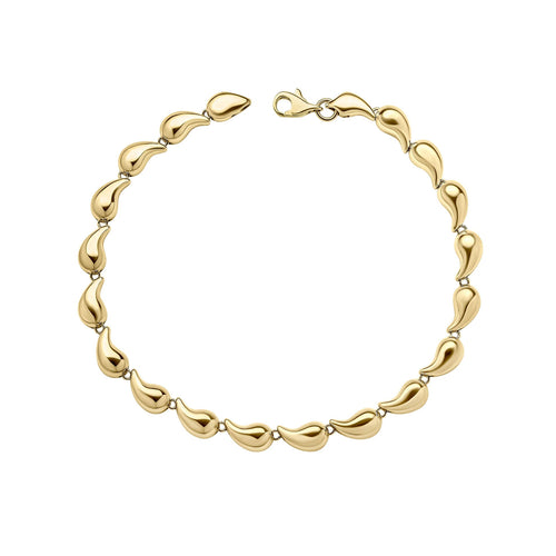 Gecko Jewellery Organic Droplet Tennis Bracelet | 9ct Yellow Gold