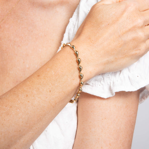 Gecko Jewellery Organic Droplet Tennis Bracelet | 9ct Yellow Gold