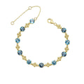 Gecko Jewellery Ornate Blue Topaz Bracelet in 9ct Yellow Gold