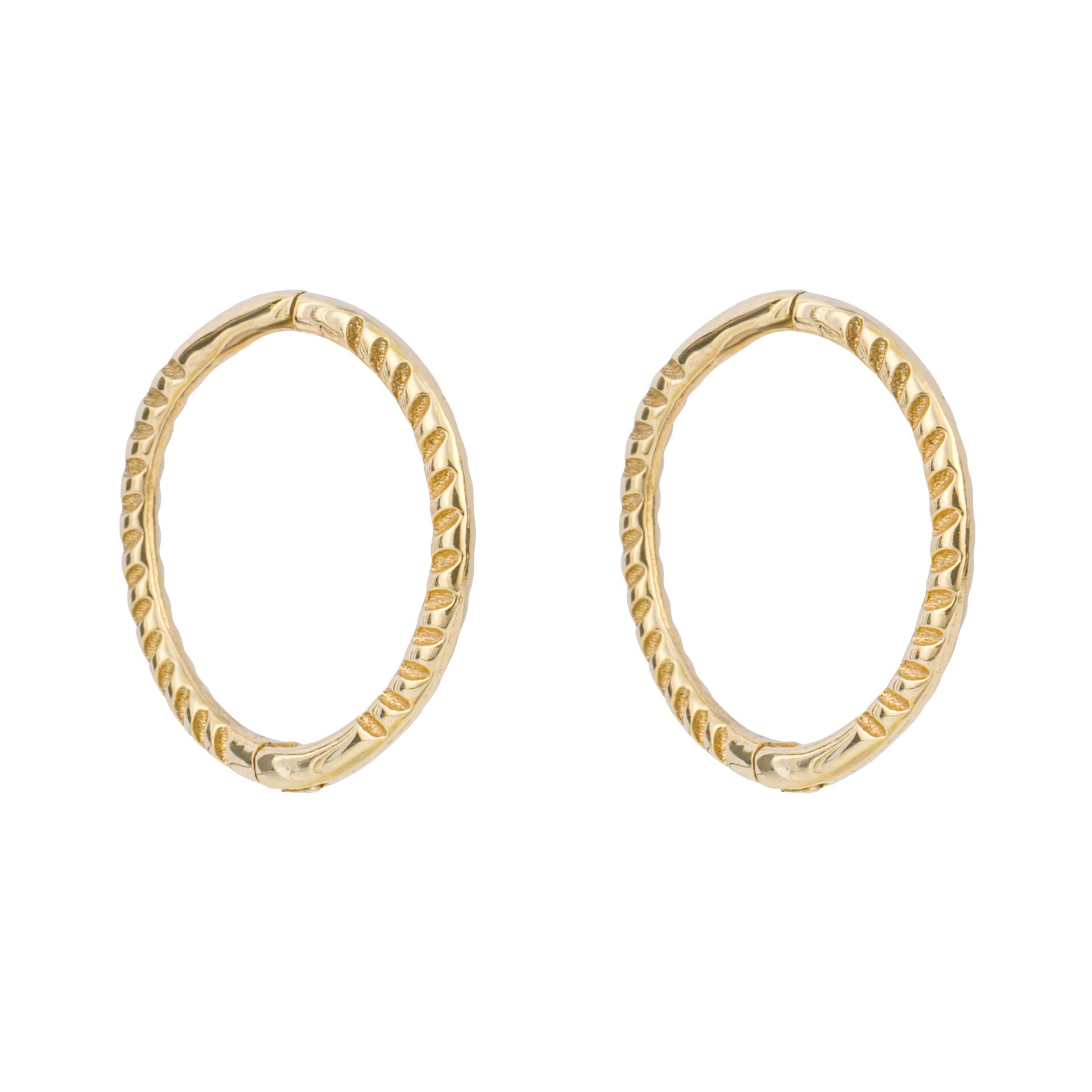 Gecko Jewellery 9ct Gold Rope Effect Hoop Earrings - Timeless Style