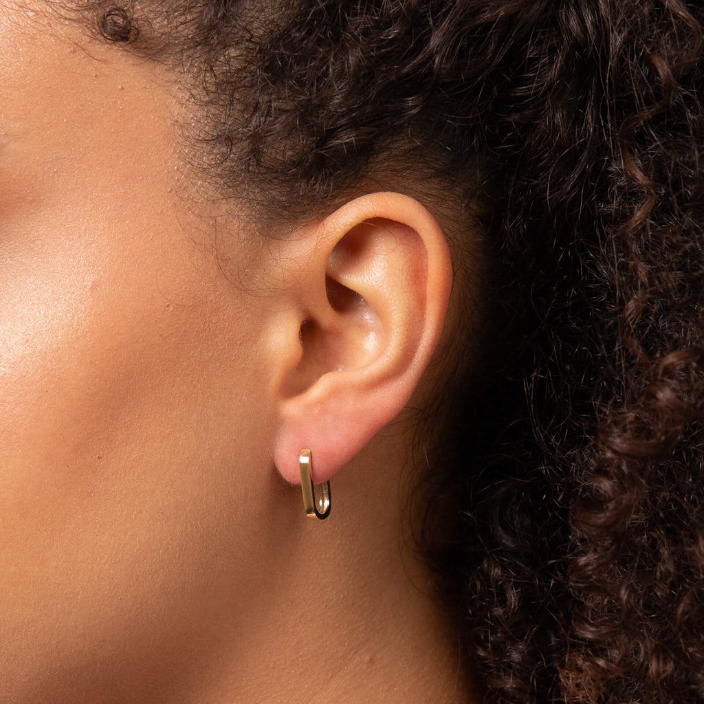 Gecko Jewellery 9ct Gold U Shape Hoop Earrings – Elegant Plain Hoops