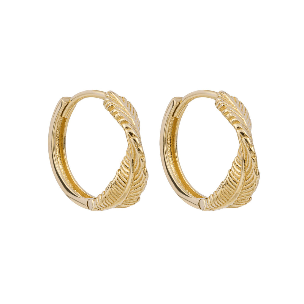 Gecko Jewellery 9ct Gold Leaf Twist Hoop Earrings – Nature Inspired