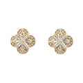 Gecko Jewellery 9ct Yellow Gold Flower Diamond Stud Earrings
