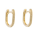 Gecko Jewellery U Shape Pave Diamond Hoop Earrings in 9ct Gold