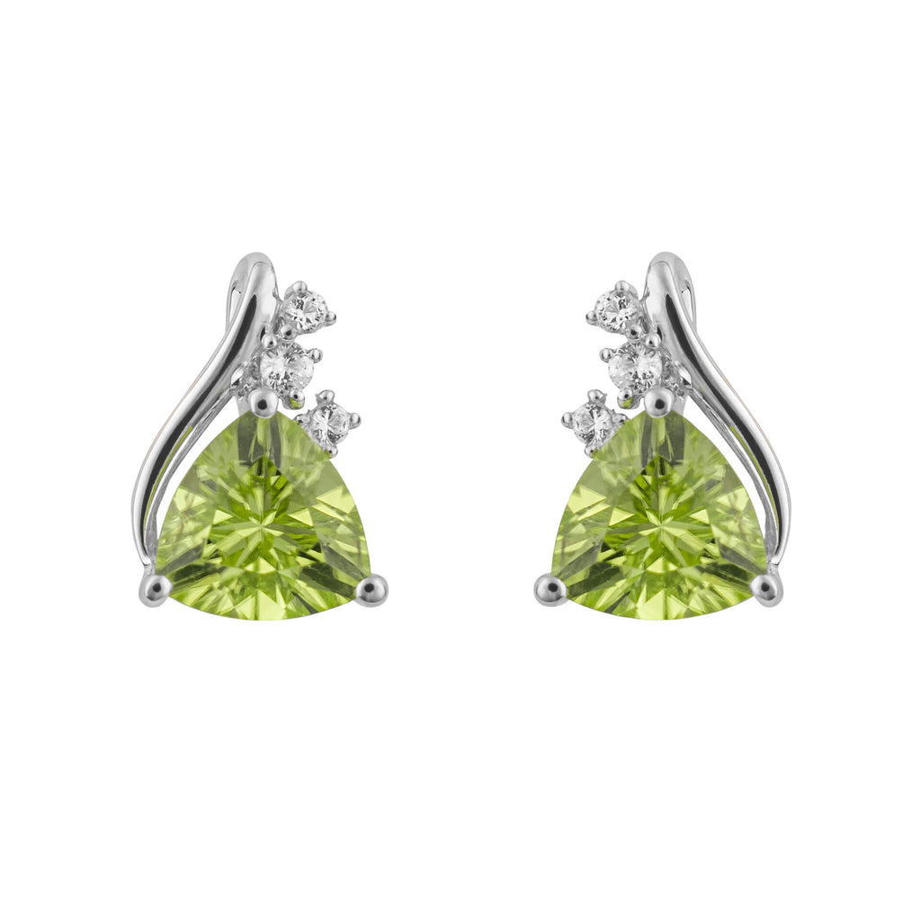 Gecko Jewellery Trillion Cut Semi-Precious & White Topaz 9ct Gold Studs