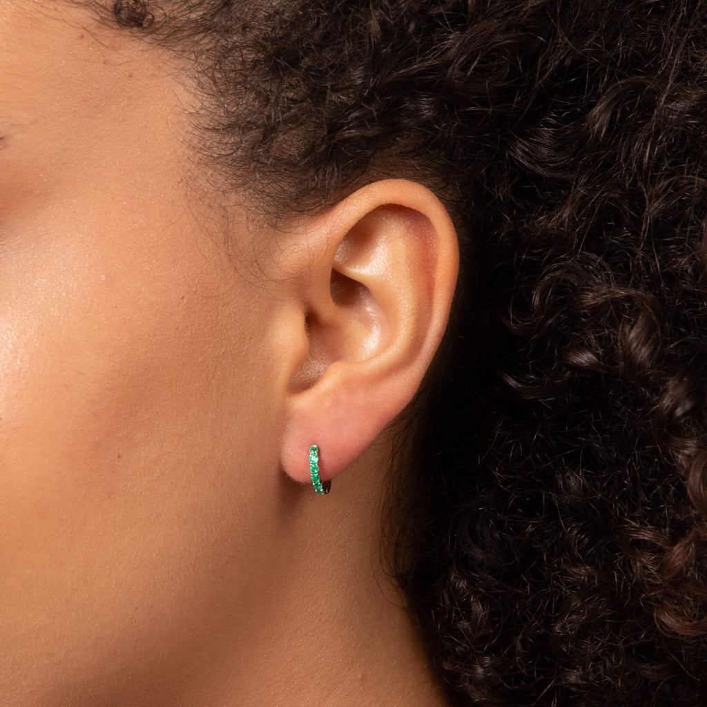 Gecko Jewellery 9ct Gold Precious Stone Hoop Earrings – Exquisite Style
