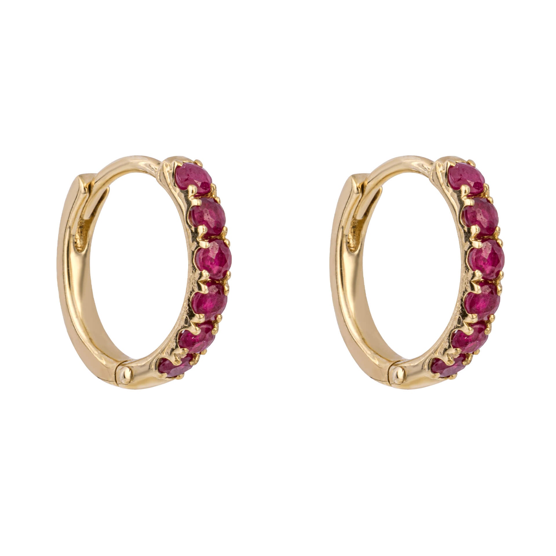 Gecko Jewellery 9ct Gold Precious Stone Hoop Earrings – Exquisite Style