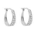 Gecko Jewellery 9ct Gold Double Row Pave Diamond Hoop Earrings