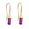 Gecko Jewellery Elongated Semi-Precious Stone Hook Earrings in 9ct Gold