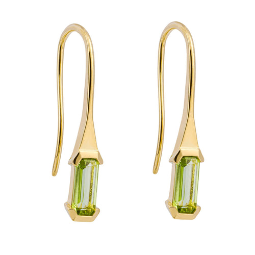 Gecko Jewellery Elongated Semi-Precious Stone Hook Earrings in 9ct Gold