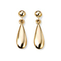 Gecko Jewellery 9ct Gold Plain Teardrop Earrings with Polished Finish