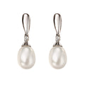 Freshwater Pearl and Diamond Drop Earrings in 9ct Gold | Gecko Jewellery
