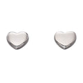 Gecko Jewellery Small Heart Earrings – Plain Silver Everyday Studs