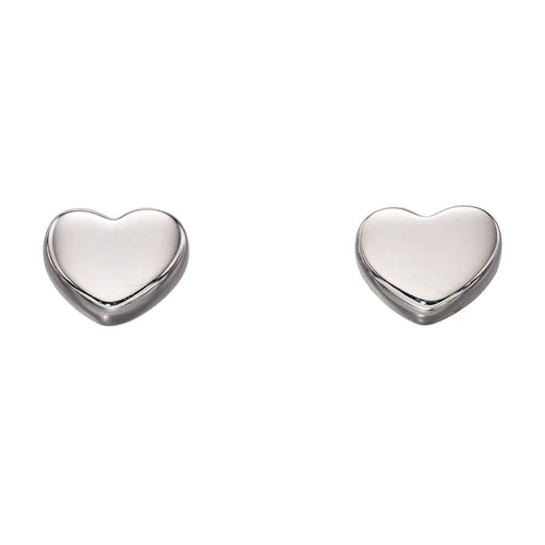 Gecko Jewellery Small Heart Earrings – Plain Silver Everyday Studs