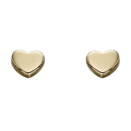 Gecko Jewellery Small Heart Earrings – Plain Silver Everyday Studs