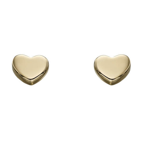 Gecko Jewellery Small Heart Earrings – Plain Silver Everyday Studs