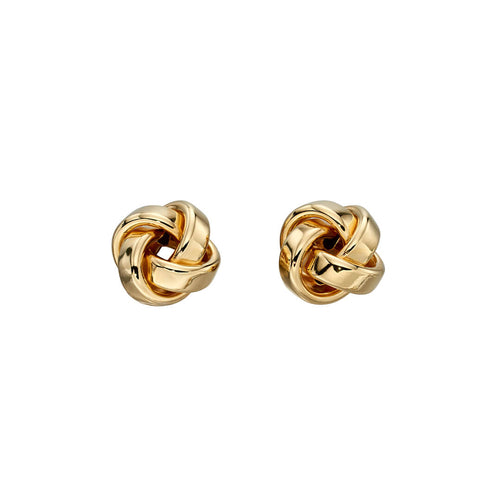 Gecko Jewellery 9ct Yellow Gold Twist Knot Stud Earrings for Women