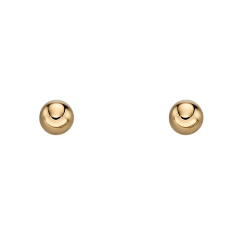 Gecko Jewellery 9ct Gold Ball Stud Earrings | Polished Round Studs