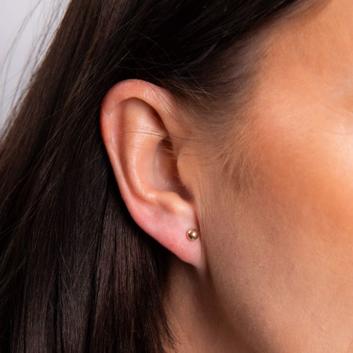 Gecko Jewellery 9ct Gold Ball Stud Earrings | Polished Round Studs