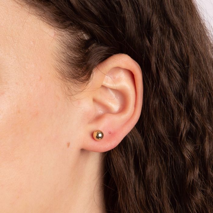 Gecko Jewellery 9ct Gold Ball Stud Earrings | Polished Round Studs
