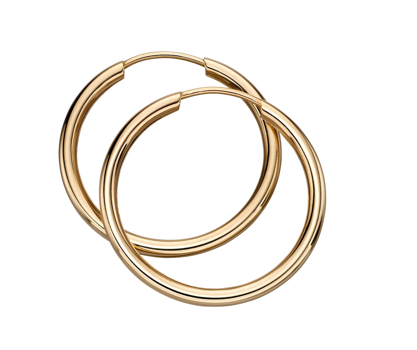 Gecko Jewellery 9ct Gold Sleeper Hoop Earrings with Polished Finish