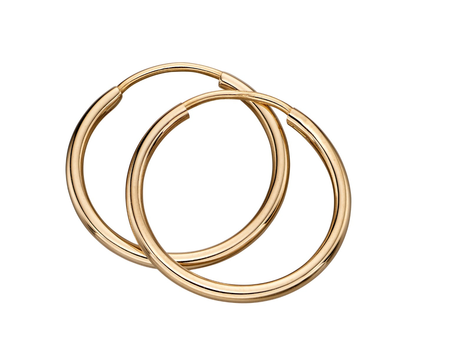 Gecko Jewellery 9ct Gold Sleeper Hoop Earrings with Polished Finish
