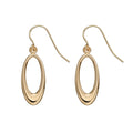 Gecko Jewellery 9ct Yellow Gold Open Oval Earrings for Women