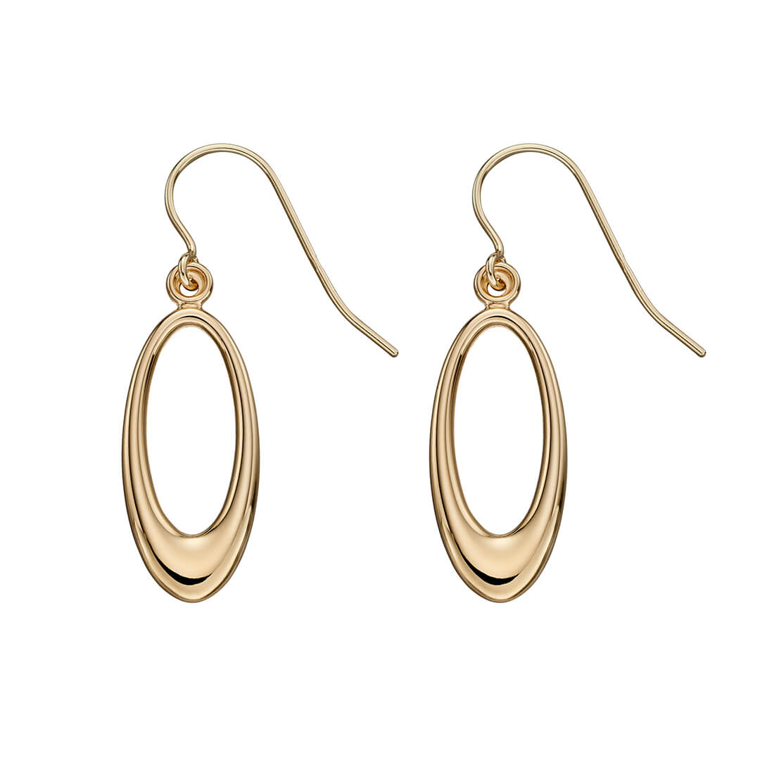 Gecko Jewellery 9ct Yellow Gold Open Oval Earrings for Women