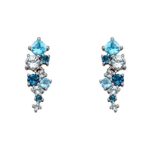 Gecko Jewellery Blue Topaz Scatter Earrings in 9ct Yellow Gold