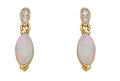 Gecko Jewellery Opal and Diamond Drop Earrings in 9ct Yellow Gold