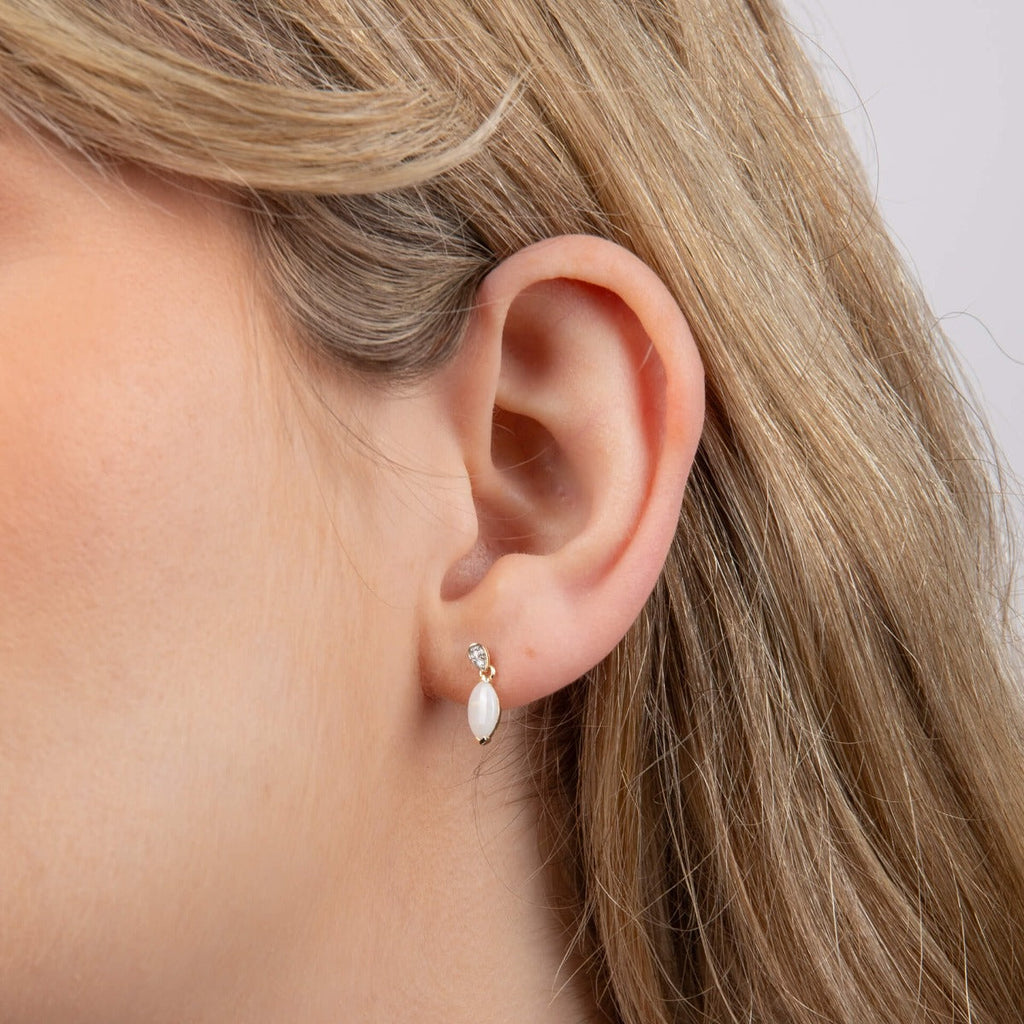 Gecko Jewellery Opal and Diamond Drop Earrings in 9ct Yellow Gold