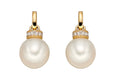 Freshwater Pearl and Diamond Earrings in 9ct Gold | Gecko Jewellery
