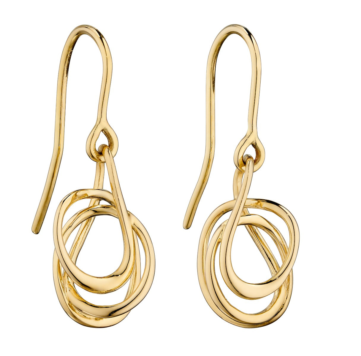 Gecko Jewellery 9ct Gold Wire Wrap Earrings with Polished Finish