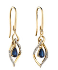 Gecko Jewellery 9ct Gold Double Drop Open Marquise Diamond Earrings
