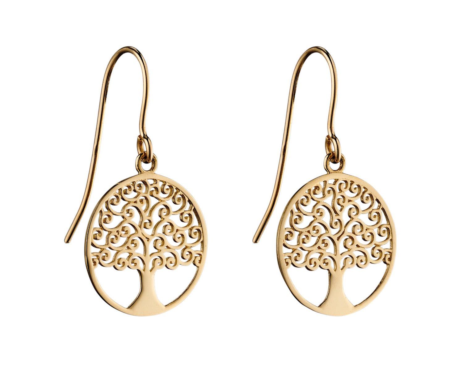 Gecko Jewellery 9ct Gold Tree of Life Earrings – Detailed Design