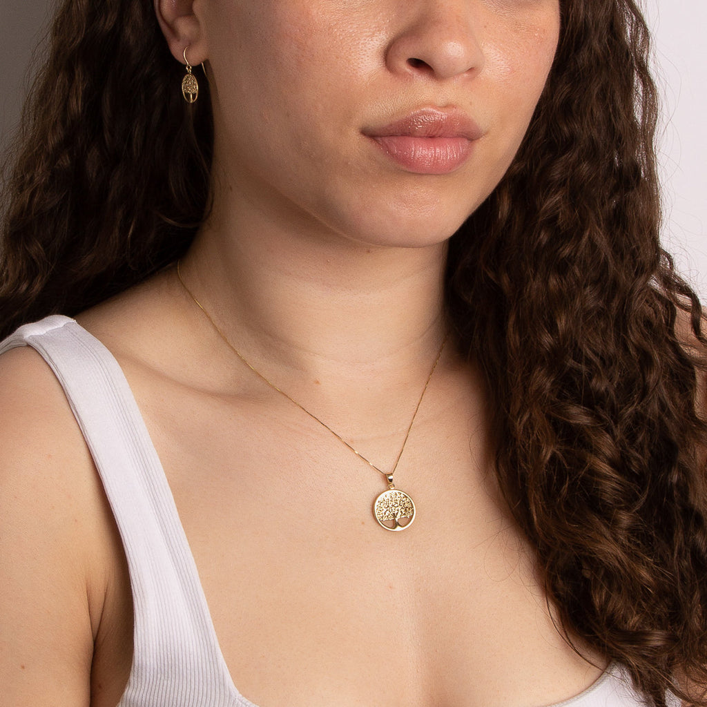 Tree of Life Pendant – 9ct Gold Detailed Necklace by Gecko Jewellery