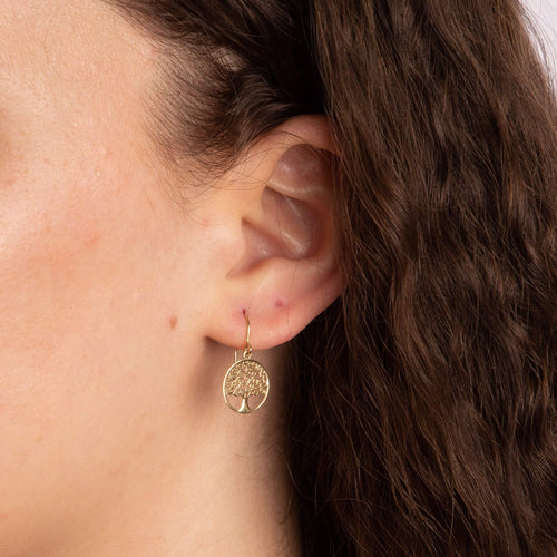 Gecko Jewellery 9ct Gold Tree of Life Earrings – Detailed Design