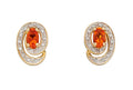 Gecko Jewellery Fire Opal and Diamond Swirl Earrings in 9ct Gold