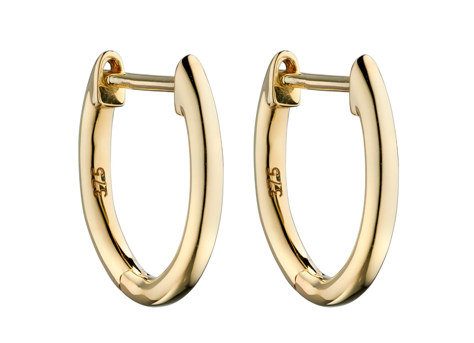 Gecko Jewellery 9ct Yellow Gold Huggie Hoop Earrings - 7mm and 9mm