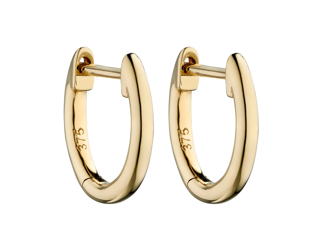 Gecko Jewellery 9ct Yellow Gold Huggie Hoop Earrings - 7mm and 9mm