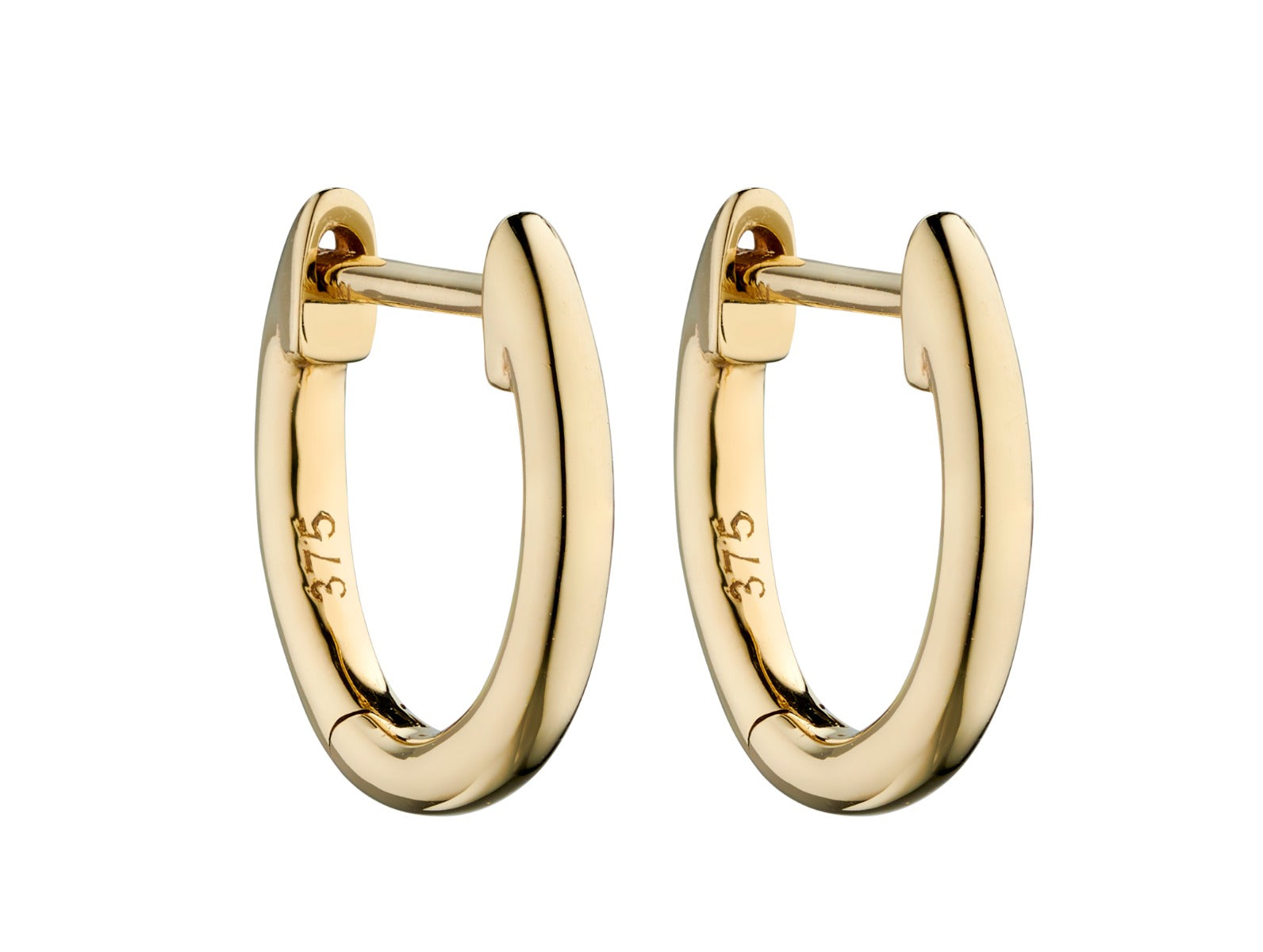 Gecko Jewellery 9ct Yellow Gold Huggie Hoop Earrings - 7mm and 9mm