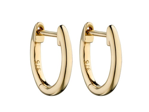 Gecko Jewellery 9ct Yellow Gold Huggie Hoop Earrings - 7mm and 9mm
